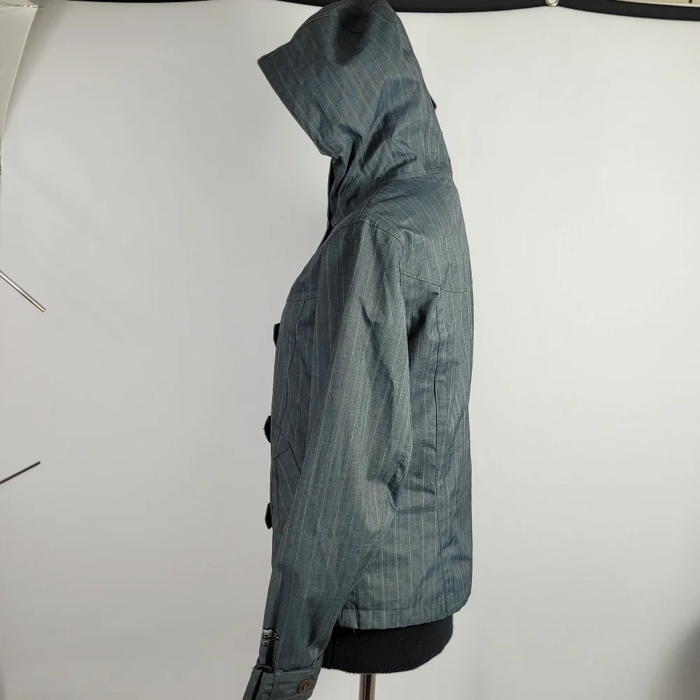 Columbia Gray Yellow Striped Ski Snowboard Coat Size Small In Women's